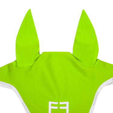 Bonnet anti-mouches en tissu technique avec logo GP Equestro Vert citron / blanc