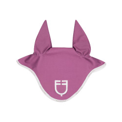 Bonnet anti-mouches en tissu technique avec logo GP Equestro Rose / blanc
