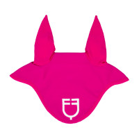 Bonnet anti-mouches en tissu technique avec logo Equestro Fuchsia / noir Rose Bonnet anti-mouches en tissu technique avec logo Equestro Fuchsia / noir Rose