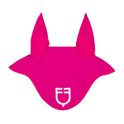 Bonnet anti-mouches en tissu technique avec logo Equestro Fuchsia / blanc Rose Bonnet anti-mouches en tissu technique avec logo Equestro Fuchsia / blanc Rose