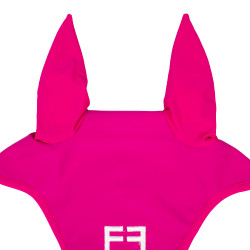 Bonnet anti-mouches en tissu technique avec logo Equestro Fuchsia / blanc Rose Bonnet anti-mouches en tissu technique avec logo Equestro Fuchsia / blanc Rose