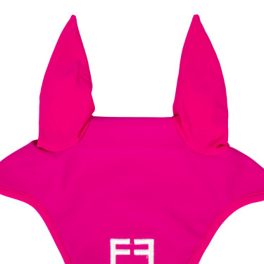 Bonnet anti-mouches en tissu technique avec logo Equestro Fuchsia / blanc Rose Bonnet anti-mouches en tissu technique avec logo Equestro Fuchsia / blanc Rose