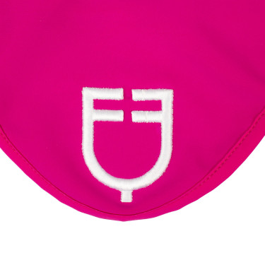 Bonnet anti-mouches en tissu technique avec logo Equestro Fuchsia / blanc Rose Bonnet anti-mouches en tissu technique avec logo Equestro Fuchsia / blanc Rose