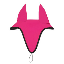 Bonnet anti-mouches en tissu technique avec attache au muserolle Equestro Fuchsia / noir Rose Bonnet anti-mouches en tissu technique avec attache au muserolle Equestro Fuchsia / noir Rose