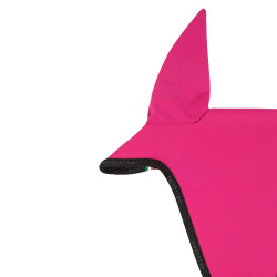 Bonnet anti-mouches en tissu technique avec attache au muserolle Equestro Fuchsia / noir Rose Bonnet anti-mouches en tissu technique avec attache au muserolle Equestro Fuchsia / noir Rose