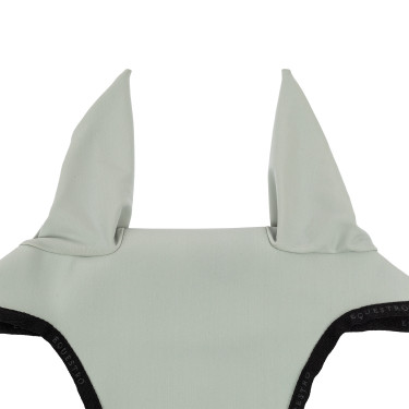 Bonnet anti-mouches en tissu technique avec attache au muserolle Equestro Vert clair / noir