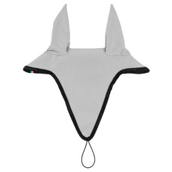 Bonnet anti-mouches en tissu technique avec attache au muserolle Equestro Gris clair / noir
