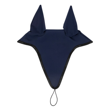 Bonnet anti-mouches en tissu technique avec attache au muserolle Equestro Marine / noir