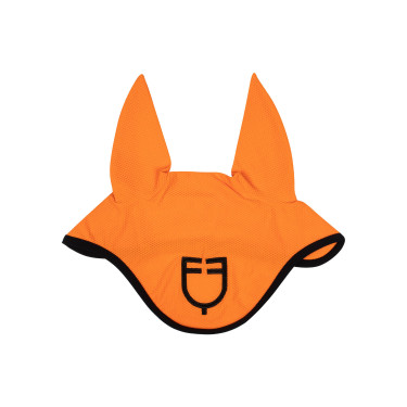 Anti-vliegen oornetje van geperforeerde stof met logo Black Line Edition Equestro Anti-vliegen oornetje van geperforeerde stof met logo Black Line Edition Equestro