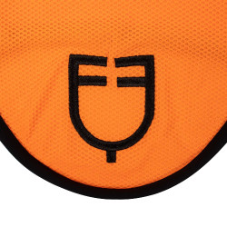 Anti-vliegen oornetje van geperforeerde stof met logo Black Line Edition Equestro Oranje