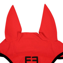 Bonnet anti-mouches en tissu perforé avec logo Black Line Edition Equestro Rouge