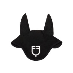 Bonnet anti-mouches en tissu perforé avec logo Black Line Edition Equestro Noir