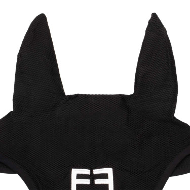 Bonnet anti-mouches en tissu perforé avec logo Black Line Edition Equestro Bonnet anti-mouches en tissu perforé avec logo Black Line Edition Equestro