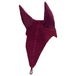 Bonnet anti-mouches en maille avec attache à la muserolle Equestro Bordeaux