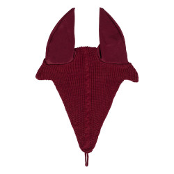 Bonnet anti-mouches en maille avec attache à la muserolle Equestro Bordeaux Bonnet anti-mouches en maille avec attache à la muserolle Equestro Bordeaux