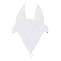 Bonnet anti-mouches en maille avec attache à la muserolle Equestro Blanc