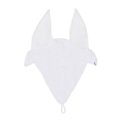 Bonnet anti-mouches en maille avec attache à la muserolle Equestro Blanc
