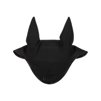 Lycra vliegenmasker met siliconen Acavallo-logo Zwart / zwart