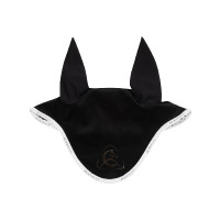 Lycra vliegenmasker met siliconen Acavallo-logo Zwart / wit Lycra vliegenmasker met siliconen Acavallo-logo Zwart / wit