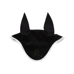 Lycra vliegenmasker met siliconen Acavallo-logo Zwart / wit