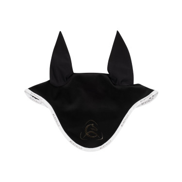 Lycra vliegenmasker met siliconen Acavallo-logo Zwart / wit