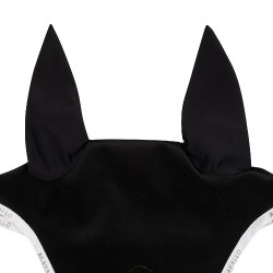 Bonnet anti-mouches en lycra avec logo en silicone Acavallo Noir / blanc