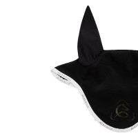 Lycra vliegenmasker met siliconen Acavallo-logo Zwart / wit Lycra vliegenmasker met siliconen Acavallo-logo Zwart / wit