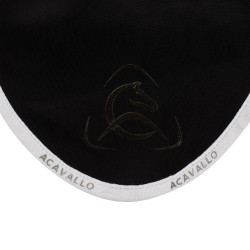 Bonnet anti-mouches en lycra avec logo en silicone Acavallo Noir / blanc