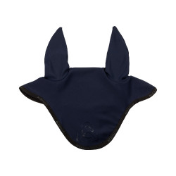 Bonnet anti-mouches en lycra avec logo en silicone Acavallo Bleu profond / noir