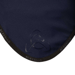 Bonnet anti-mouches en lycra avec logo en silicone Acavallo Bleu profond / noir Bleu marine