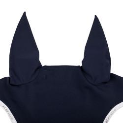 Bonnet anti-mouches en lycra avec logo en silicone Acavallo Bleu profond / blanc Bleu marine