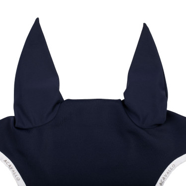 Bonnet anti-mouches en lycra avec logo en silicone Acavallo Bleu profond / blanc Bleu marine