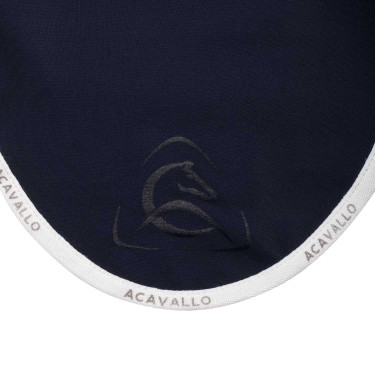 Bonnet anti-mouches en lycra avec logo en silicone Acavallo Bleu profond / blanc Bleu marine