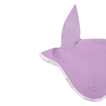 Bonnet anti-mouches en lycra avec logo en silicone Acavallo Lila / blanc Violet