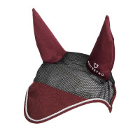Bonnet anti-mouches en coton et tissu perforé Diamond Equestro Bordeaux Bonnet anti-mouches en coton et tissu perforé Diamond Equestro Bordeaux