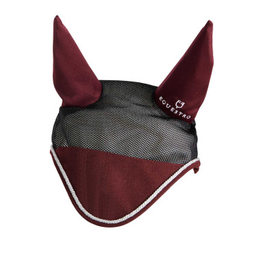 Bonnet anti-mouches en coton et tissu perforé Diamond Equestro Bordeaux