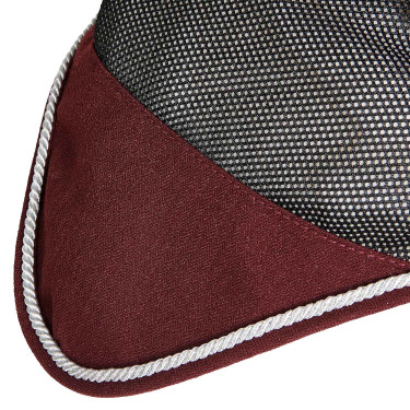 Bonnet anti-mouches en coton et tissu perforé Diamond Equestro Bordeaux