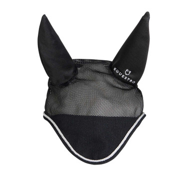 Bonnet anti-mouches en coton et tissu perforé Diamond Equestro Bonnet anti-mouches en coton et tissu perforé Diamond Equestro