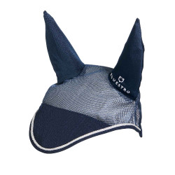 Bonnet anti-mouches en coton et tissu perforé Diamond Equestro Marine