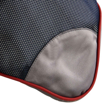 Bonnet anti-mouches en coton et microfibre Equestro Marine / rouge / gris Bonnet anti-mouches en coton et microfibre Equestro Marine / rouge / gris