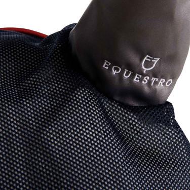 Bonnet anti-mouches en coton et microfibre Equestro Marine / rouge / gris Bonnet anti-mouches en coton et microfibre Equestro Marine / rouge / gris