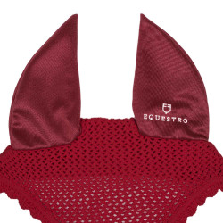 Bonnet anti-mouches en coton avec oreilles élastiques Equestro Bordeaux Bonnet anti-mouches en coton avec oreilles élastiques Equestro Bordeaux