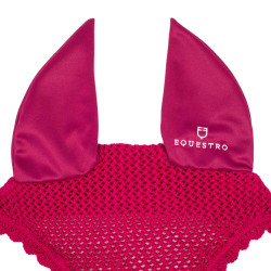 Bonnet anti-mouches en coton avec oreilles élastiques Equestro Fuchsia Rose
