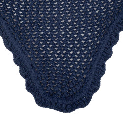 Bonnet anti-mouches en coton avec oreilles élastiques Equestro Marine Bleu marine
