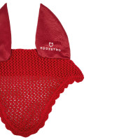 Bonnet anti-mouches en coton avec oreilles élastiques Equestro Rouge Bonnet anti-mouches en coton avec oreilles élastiques Equestro Rouge