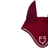 Bonnet anti-mouches en coton avec logo central New Style Equestro Bordeaux Bonnet anti-mouches en coton avec logo central New Style Equestro Bordeaux