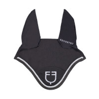 Katoenen anti-vliegennet met centraal logo New Style Equestro Zwart