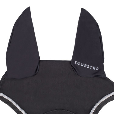 Katoenen anti-vliegennet met centraal logo New Style Equestro Grijs