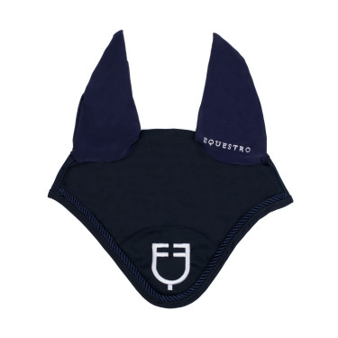 Bonnet anti-mouches en coton avec logo central New Style Equestro Marine