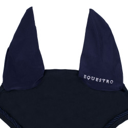 Bonnet anti-mouches en coton avec logo central New Style Equestro Marine Bleu marine Bonnet anti-mouches en coton avec logo central New Style Equestro Marine Bleu marine